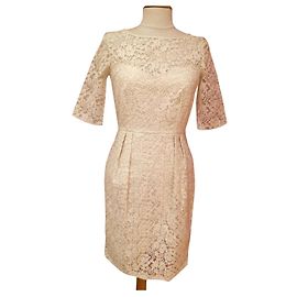 Autre Marque Héroïnes Koline Kleid Elfenbein Baumwolle Nylon Spitze