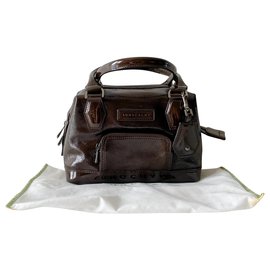 Borsa a mano Longchamp Legend in vernice marrone