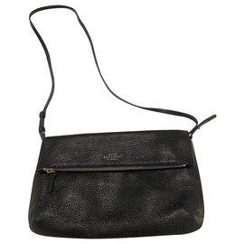 Clutch Smythson em couro de cabra granulado preto