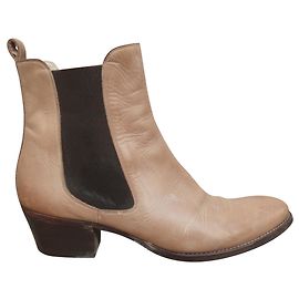 Botas Sartore de piel beige 39 IT