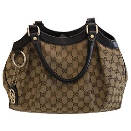 Gucci Sukey Handtasche Canvas Braun Beige