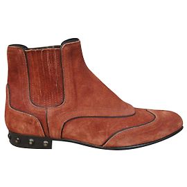 Lanvin Chelsea Stiefeletten Wildleder Braun