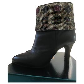 Autre Marque Bijoux FABI Leder Stiefeletten Nachtblau