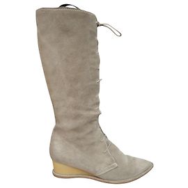 Fratelli Rosseti Stivali con zeppa Fratelli Rossetti in scamosciato beige taglia 36