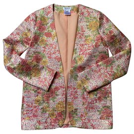 Chaqueta Roseanna de tweed floral rosa