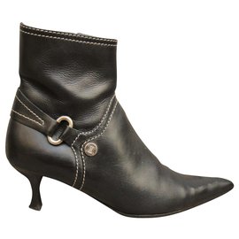 Céline Leder Stiefeletten Schwarz 36,5