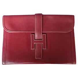 Hermès Jige Clutch Red Leather
