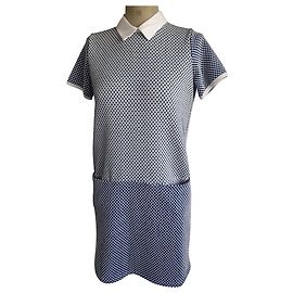 Autre Marque Robe de sport en viscose blanc et bleu