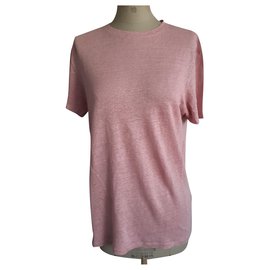 Camiseta Sandro de lino rosa