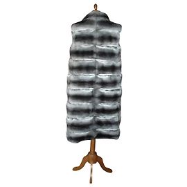 Autre Marque Abrigo chaleco de piel de chinchilla negro