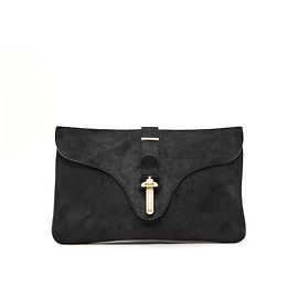Pochette Balenciaga in camoscio nero