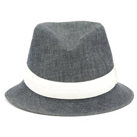 Cappello Trilby Hermès in denim blu