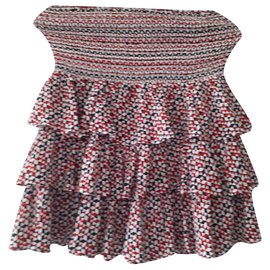 Falda Maje con volantes de viscosa multicolor