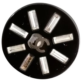 Chanel Ring Schwarz Kunststoff Größe 56