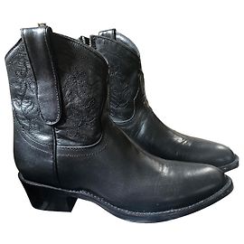 Mexicana Santiag rancheiro schwarzes Rindsleder