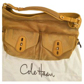 Borsa Cole Haan in camoscio gialla