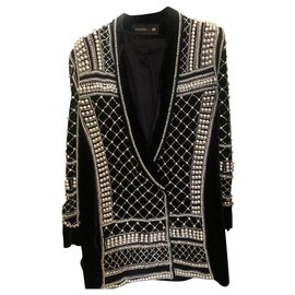 Chaqueta de terciopelo negro Balmain pour H&M
