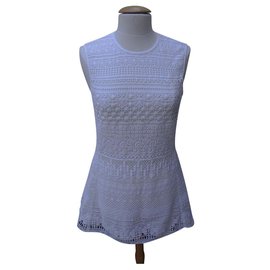 Vestido Chloé de algodão e renda branco Tamanho 40