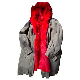 Autre Marque On parle de vous - Parka clásica forrada de piel con capucha