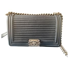 Borsa Chanel Boy in pelle blu