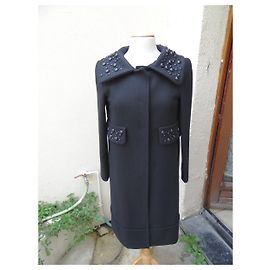Cappotto oversize nero Alberta Ferretti in lana e cashmere