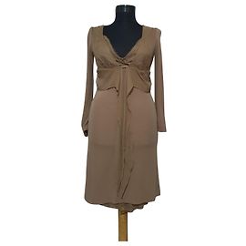 Ermanno Scervino Street Kleid braun Seide Viskose