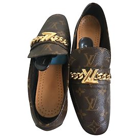 Ballerine Louis Vuitton in pelle marrone scuro Taglia 38