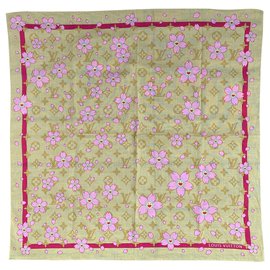 Sciarpa Louis Vuitton x Takashi Murakami in cotone rosa
