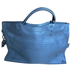 Borsa a mano Balenciaga Blackout in pelle grigia