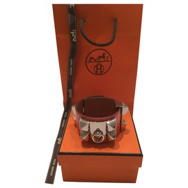 Hermès Collier de Chien Bracelet Orange Alligator