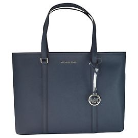 Borsa shopping Michael Kors XL GM in pelle blu navy