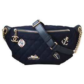Chanel Hamburg-Paris Limited Edition Gürteltasche Dunkelblau Baumwolle