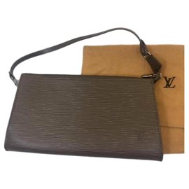 Louis Vuitton Epi Leder Clutch Tasche taupe