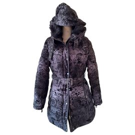 Chaqueta con capucha estampada Desigual Negro Gris
