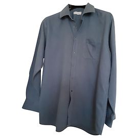 Camicia Christian Dior in cotone a costine grigio blu
