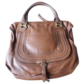 Chloé Marcie Große Handtasche Cognac Leder