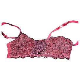 Autre Marque Reggiseno rosso Ravage con dettaglio rosa