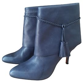 Botas de tornozelo em pele azul Paul & Joe Sister