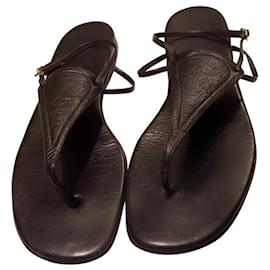 Sandali Hermès in pelle nera