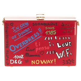 DOLCE & GABBANA Clutch Box Bag HANDCRAFTED Mural Print Made in Italy