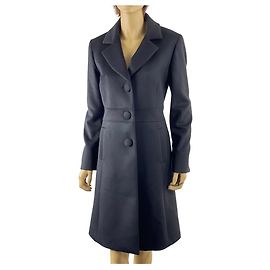 Blumarine Abrigo Negro de Lana y Cachemira 46 IT