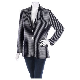 Blazer a righe Bogner blu e avorio