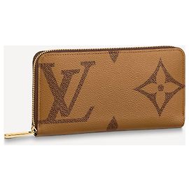 Louis Vuitton Monogram Giant Zippy Wallet Brown Leather