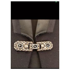 Blazer in raso nero The Kooples con fibbia gioiello