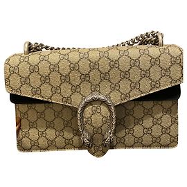 Borsa a mano Gucci Dionysus in tela e camoscio beige