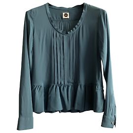 Autre Marque Top Bagutta de viscosa verde petróleo