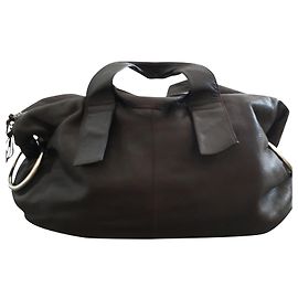 Autre Marque Bolsa de couro de cabra marrom com franjas