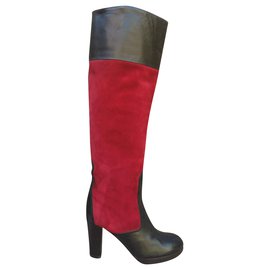 Botas Chloé de piel de ciervo rojas 36.5