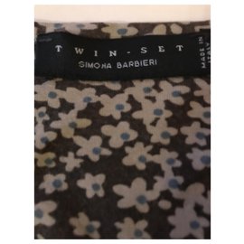 Twin Set Blumenkleid mehrfarbig langärmelig aus Viskose