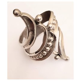 Autre Marque Bracciale polsino ALPACA MEXICO argento opaco